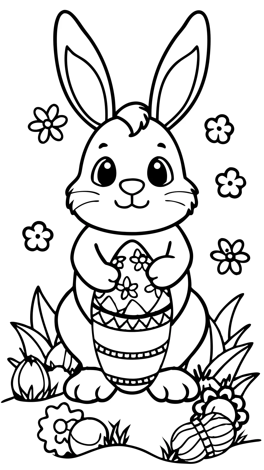 coloriages de lapins pour Pâques